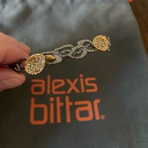 Alexis Bittar gunmetal and gold bangle bracelet from Elements collection